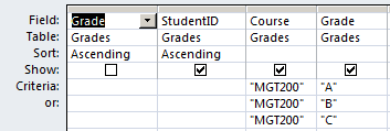 grade table query 4