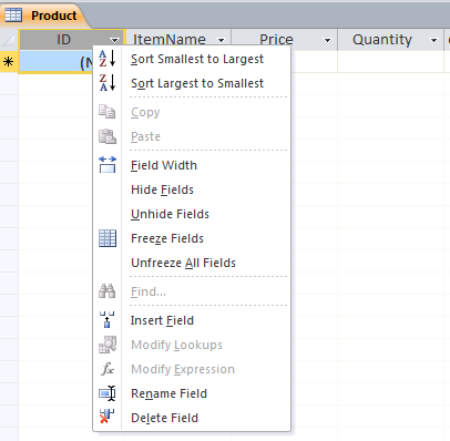 Renaming a field in Access