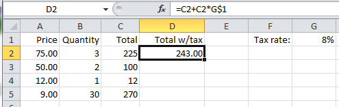 absolute addressing formula 