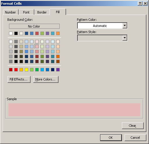 formatting options