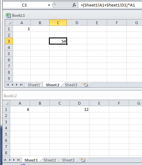 creating a formula using multiple worksheets