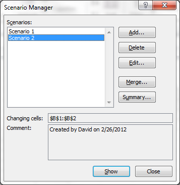 creating a scenario report