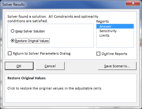 using Solver