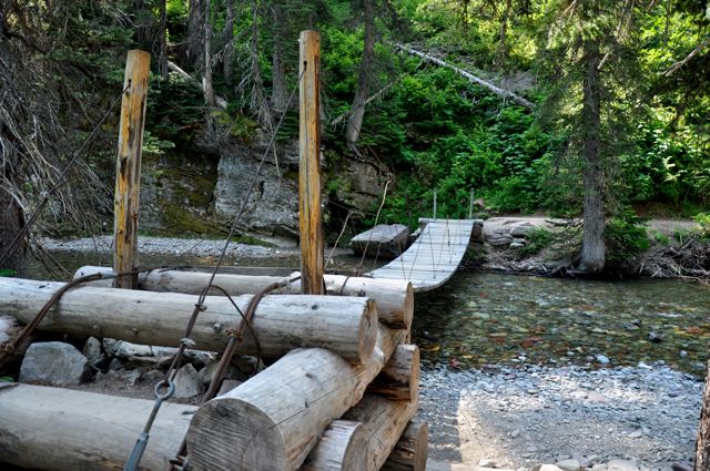 Suspension bridge, Grinnell Lake Trail