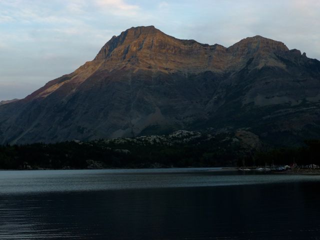 Sunset alpenglow, Waterton Lakes