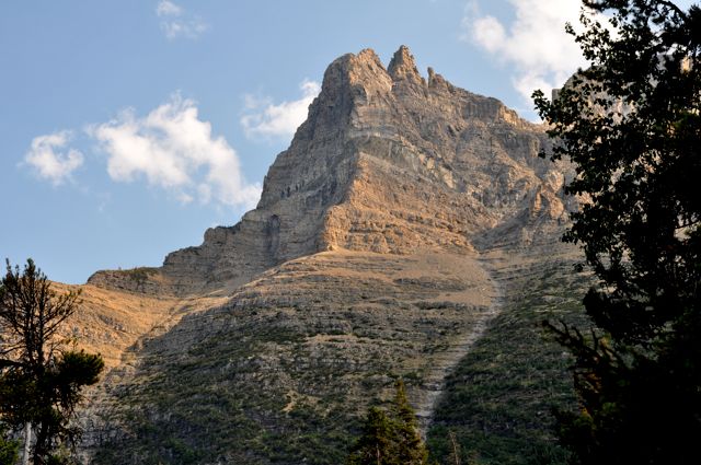 Late afternoon mountain view from St. Mary Falls trail