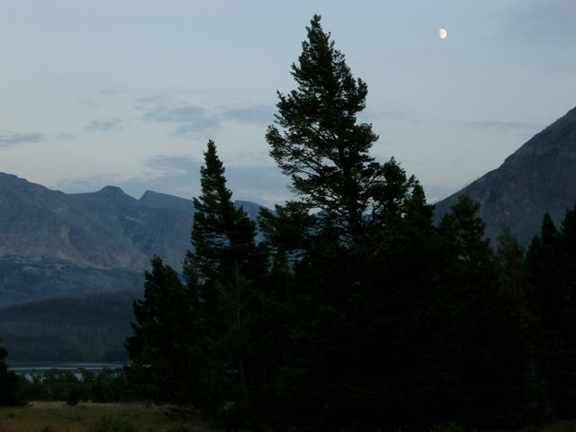 Moon at dusk, Rising Sun Motor Inn