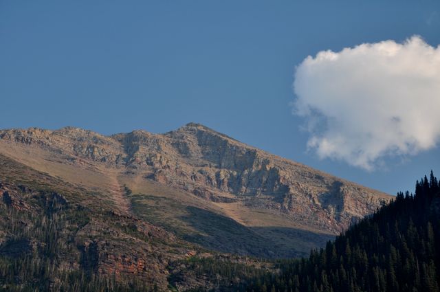 Mountain near sunset from St. Mary Lake