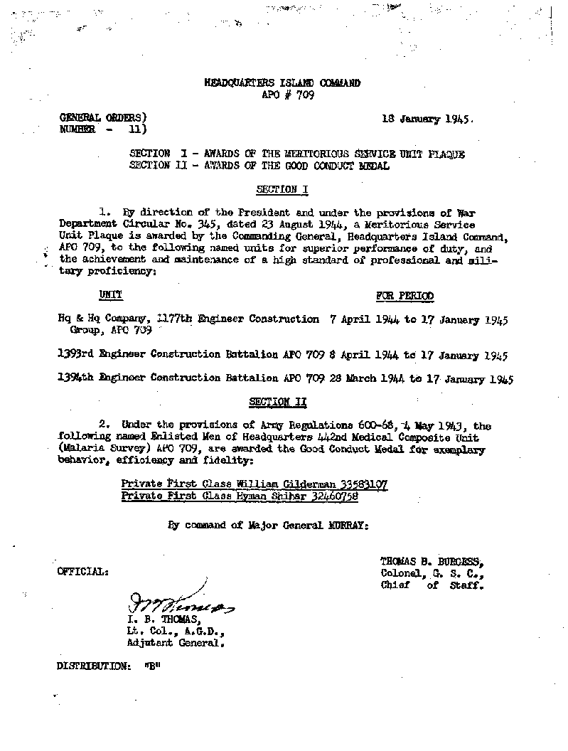Good Conduct 1/18/1945