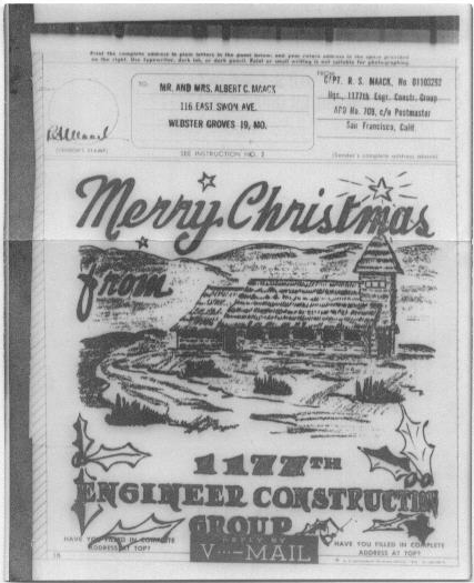 1944 Christmas Card 1177th Group